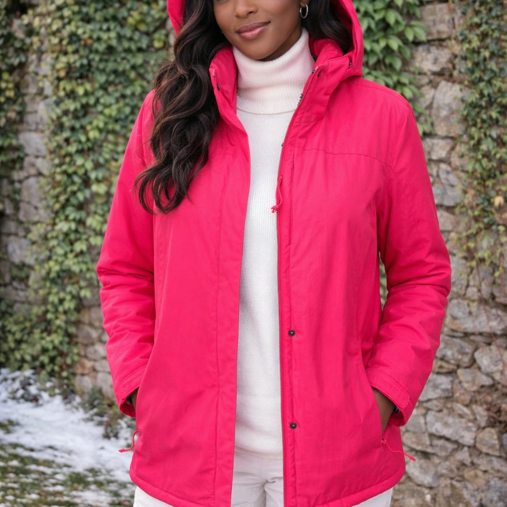 CABELA'S Performance Insulated Zip-Front Classic Fit Hot Pink Hooded Parka, L